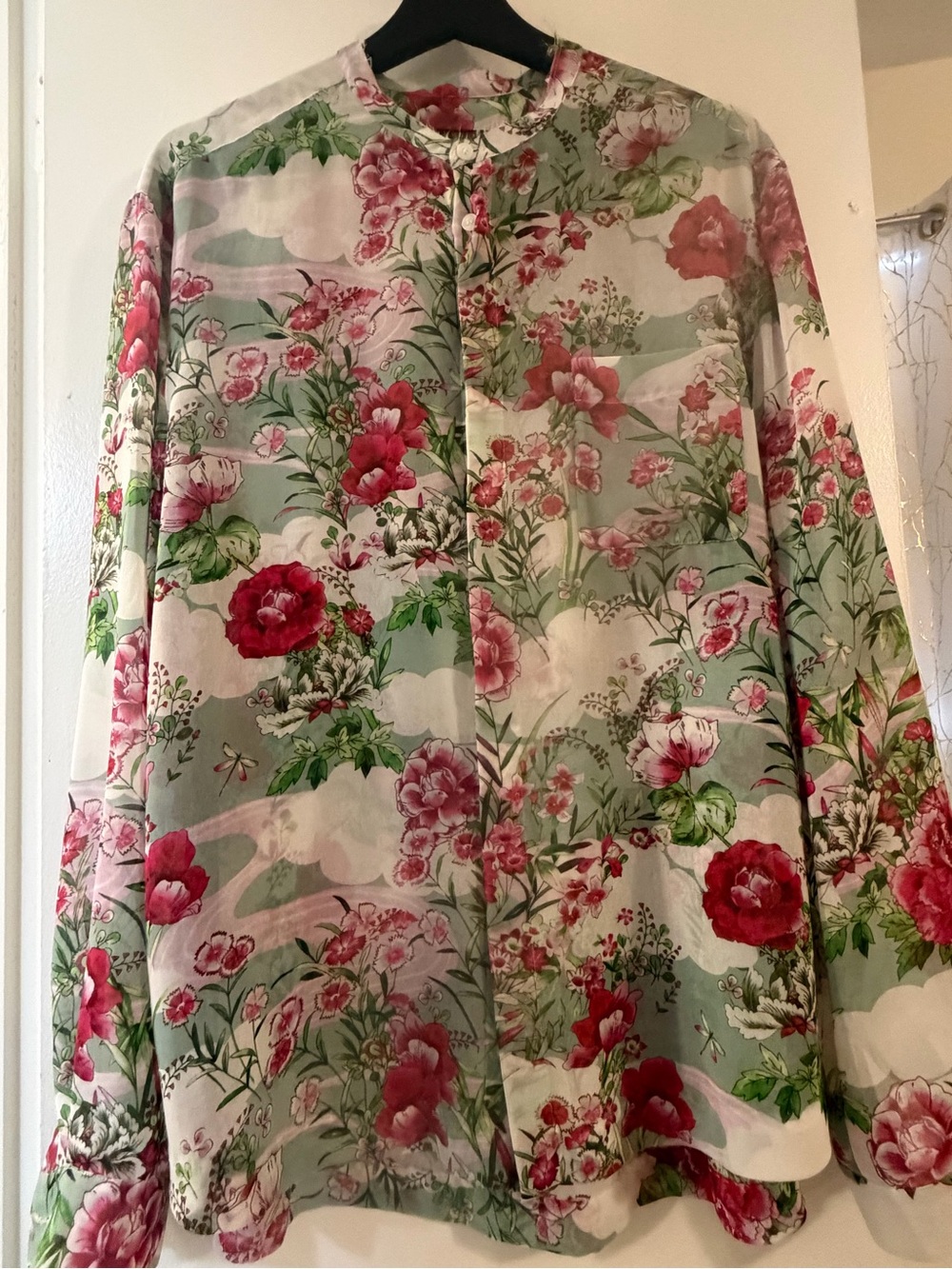 Giambattista Valli for H&M pink, red, mi t floral shirt